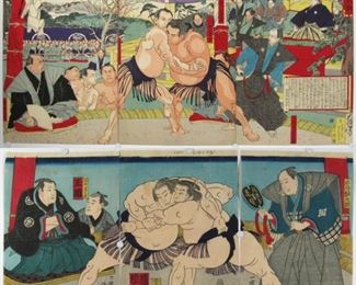 YOSHITOSHI Tsukioka The Sumo Bout Together