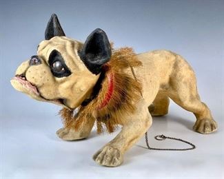 Pull Toy, Growler Dog, Composition C. 1890's      