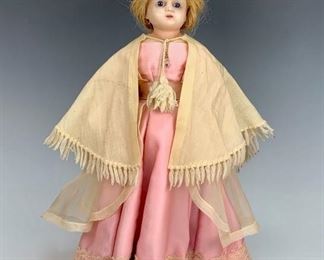 German Reinforced Poured Wax Doll C. 1865      