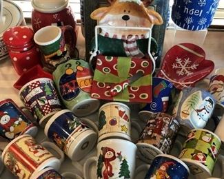Christmas Mugs, Platters, etc.