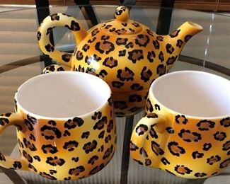 4-pc Leopard Tea Set