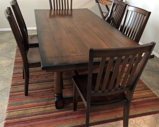 Dining Table w 6 Chairs  (3' 3 1/2" x 7')                                 Pier One Imports Area Rug  "Tapis" 6 x 9