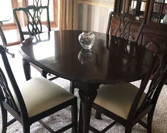 Another view of dining table - leaves and table pads included + 6 side chairs
