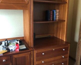 Another view of bookcase hutch with drawers
