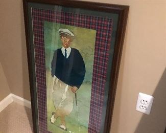 Framed golf prints