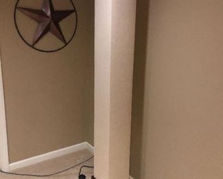 floor lamp and iron artwork