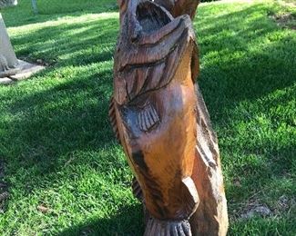 Large Wood Fish Carving/Sculpture