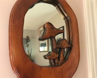 Wood Mushroom Mirror