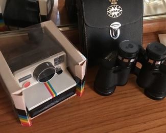 Poloroid Camera, Tasco Binoculars