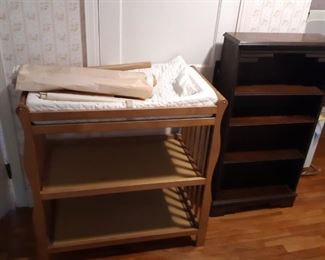 Baby changing table , book cases