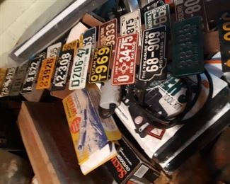 Vintage bike plates and so toys