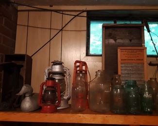 Old electric insulators Cobra railroad lamps and oil lamps