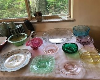 VIntage and antique and Art glass and 