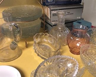 Vintage crystal and glass