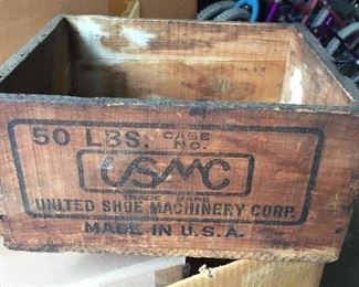 United Shoe Machinery Corp. wooden box