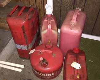 Various gas cans