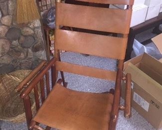 Leather wrapped rocking chair- comfy!