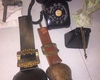 Black rotary phone/Bells