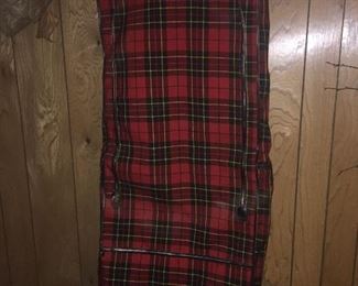Plaid hanging clothes luggage