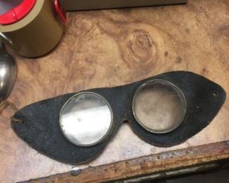 Homemade leather goggles