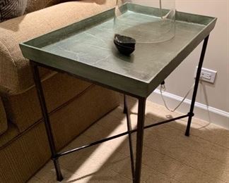 31. TEAL GREEN END TABLE (17.5" x 26" x 26")  (ACCESSORIES NOT INCLUDED)