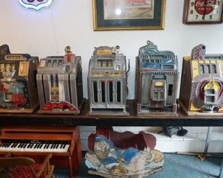 5 Antique slot machines