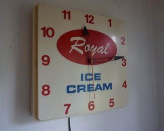 Royal Ice Cream lighted electric wall clock