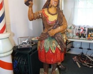 Original carved wood Cigar Indian sculpture
