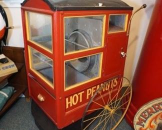 early 20th century Hot Peanuts vendor cart