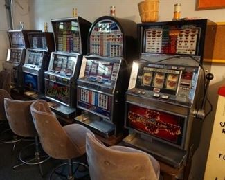 Las Vegas 25 Cent Slot machines with original stools