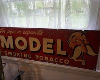 Model Smoking Tobacco Porcelain Sign