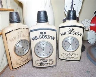 Original Old Mr. Boston Advertising Clock by Gilbert Clock Co.