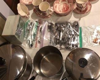 Silverware and castleton china