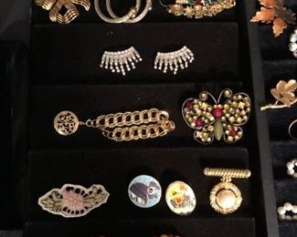 Costume jewelry pins and broaches