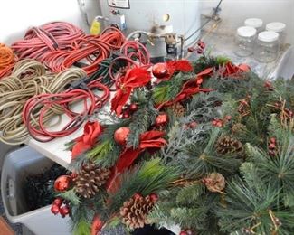 Electrical cords, Christmas garland