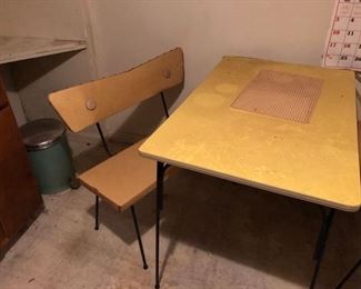 mid Century Kitchenette Table with 2 benches.  We'll have it all cleaned up and ready for you
