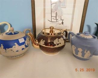 Wedgewood Jasperware teapots.