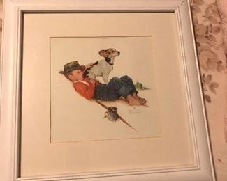 Norman Rockwell Lithos Signed in the Stone.