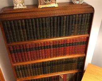 Bookshelf and Collection of Leather-Bound Modern Classic Masterpieces