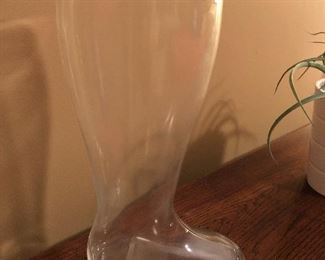 Vintage Glass Boot Vase / Container