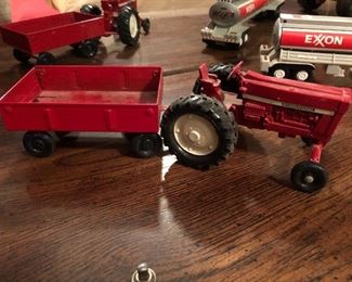 Vintage International Tractor with Attached Cart