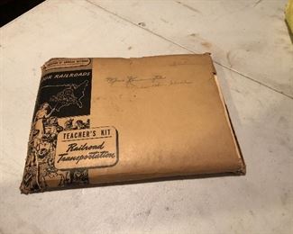 Vintage Railroad Transportation Teacher’s Kit with Lots of Great Photographs and Manuals to Help Aid the Teacher.