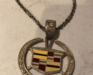 Unusual Vintage Cadillac Hood Ornament Necklace