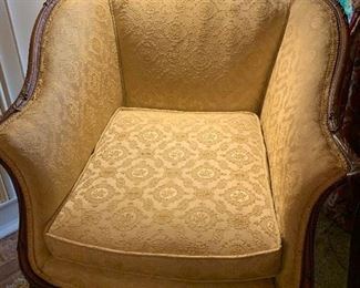 Carved Vintage Upholstered Chair