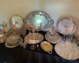 Vintage Silver Plate and Crystal 