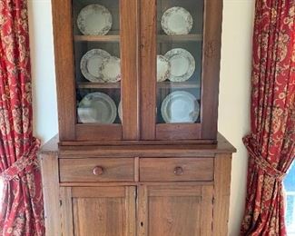 Gorgeous Primitive Country Stepped Back Cabinet 