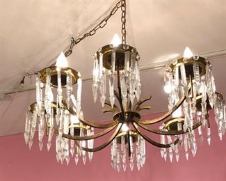 Pair of 1940 brass chandeliers 