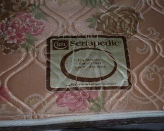 Early American king bed w/mattress, box springs & frame