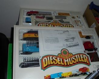 2 Diesel Hustler train sets in their boxes