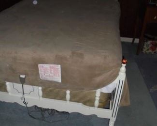 Mid century french provincial Queen bed mattress & box springs w/frame